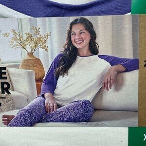Eddie Bauer Womens 2-Piece Ultrasoft Sleep Set Purple XL d0586